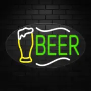 Beer Sign for Business Displays | LED Flex Neon | 30"W x 17"H x 1"D