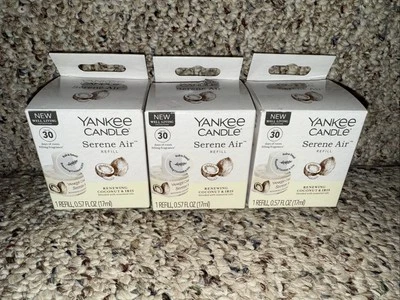 3 Yankee Candle Serene Air Refill renewing coconut and iris