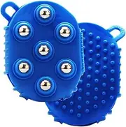 Body Massage Tools Roller, Gua Sha Fascia Muscle Release, 360° Rotatable Massage Roller, Handheld Massage Ball, for Neck, Back, Abdomen, Legs & Full Body (1Pcs) (Blue)