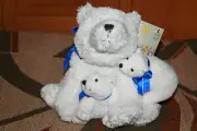 Stuffed Plush Mama Bear+Twin Babies, St. Jude Cooper & Cubs, New w Tags