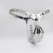HCUDFN Stainless Steel Women's Chastity Belt With Anal Plug Hollow-Out Design Briefs And Lock Bondage Erotic Costumes For Women Couples(Waist 90~110cm)