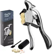 Garlic Press Crusher Squeezer Masher Mincer with Silicone Roller Kitchen Tool
