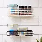J Metal Wire Punch- Wall Hanging Mounted Spice Rack Storage Shelf Basket 1