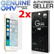 2 x GENUINE Tempered Glass Screen Protector Film for Apple iPhone 5 5C 5S SE