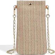 [Creative Storm] Cell phone Crossbody bag for Women Wallet Purses for Women Checkered Woven Style