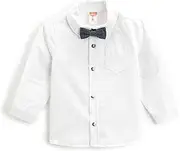 [Koton] Babyboys Long Sleeve Patch with Bow-tie and One Pocket Detail Shirt