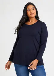 [Virtuelle] Taking Shape Wool Bamboo Top Size 20 in Navy - Plus Size Women's Tops & T Shirts Navy