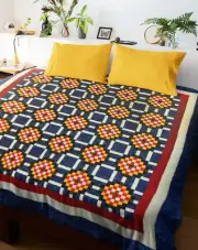 Patchwork Trip around the World scrap quilt FINISHED QUILT
