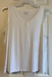 Chico's Alabaster Touch of Cool Eyelet Tank Size 3(16/18) NWT
