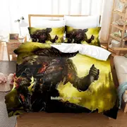 v705 Bed Sheets Dark Souls Bedding Set Single Twin Full Queen King Size Bed Set Adult Kid Bedroom Duvetcover Sets Anime Bed Sheet Set 3-Piece Bedding