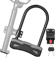 U Lock Bike – Strong Bike Lock, Anti-Theft Security | Cycling Accessory with Key for Commuting and Travel Kids, Adults, Road, Mountain, School Use Fits Rack, Handlebar, and Outdoor Gear