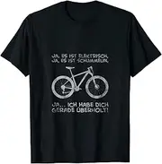 [X.Style] Cyclist E-Bike Bicycle Mountain Bike ds694 T-Shirt (L) Black