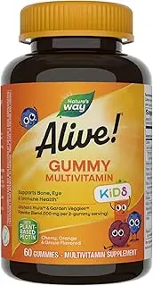 Nature's Way Alive!® Children's Gummy Multivitamin, Fruit and Veggie Blend (100mg per serving), Gluten Free, made with Pectin, 60 Gummies