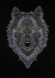 DIY Cross-stitch Embroidery Kit Silver Wolf stitching needlepoint