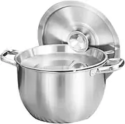 VERDANVERSE Stainless Steel Oil Strainer Pot with Removable Fine Mesh Filter Grease Container for Bacon Fat High Temperature Resistant for Cooking Oil Storage Kitchen
