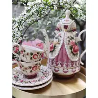 在飛比找ETMall東森購物網優惠-陶瓷宮廷風玫瑰茶壺茶杯套裝茶具組咖啡壺咖啡杯英倫碎花泡茶壺