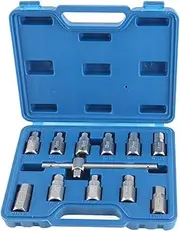 12 Pcs Drain Plug Socket Set: with T Bar and Hex Key Wrenches for Oil Sump, Engine and Gear Box Car Repair