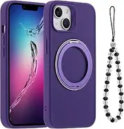 MARKILL for iPhone 14 Case/iPhone 13 Case, 2024 Upgraded [All-in-1] [Compatible with MagSafe] 360° Rotatable Magnetic Invisible Ring Stand Slim Durable Soft Grip Cover (Deep Purple)