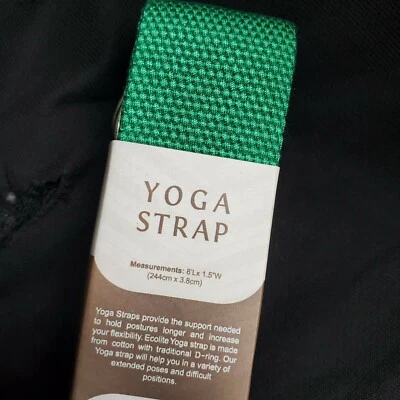 Ecolite Yoga • 8 ft Stretching Strap for Yoga & Physical Therapy • D Ring • Teal