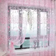 Floral Tulle Curtain For Room Purple Sheer Curtain For Door Short Window Curtain