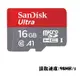 米特3C數位–SanDisk 16GB Ultra Micro SDHC A1 UHS-I記憶卡(98MB﹧s)無轉卡