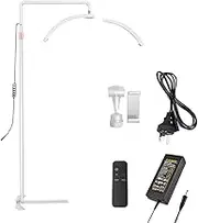 LED Moon Beauty Light with Stand Set, Rotatable Standing Floor Lamp Dimmable Lash Lamp, Adjustable Makeup Beauty Light with Phone Holder for Eyelash Extensions Salon Skincare Tattoo (White)