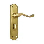 1042P Door Lever Windsor Privacy Pair Polished Brass H200xP60xW45mm