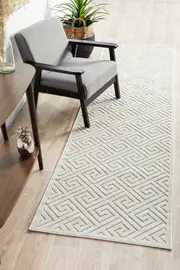 Rug Culture Off White & Natural Geometric Textured Rug