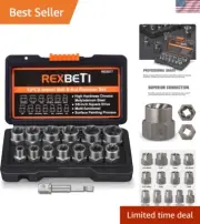 Impact Bolt Extractor Tool Set - 13 Precision Engineered Pieces + Organizer Case