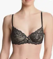 Calvin Klein Women's Seductive Comfort Unlined Lace Bra Black Size 36DDD 5918