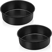 Onader 6 Inch Nonstick Cake Tin Set of 2, Stainless Steel Round Cake Mould Layer Baking Pan, Great for Birthday Wedding Christmas, Healthy & Non-Toxic, Rust Resistant & Easy Cleaning