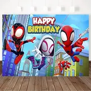 BewFar 7X5FT Spider Hero Party Photography Backdrop Spidey Friends Background Baby Shower Supplies Boys Kids Portrait Banner Decoration Photo Booth Studio Prop