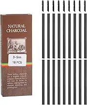 uxcell Willow Charcoal Sticks, 3-5mm Willow Charcoal Pencils Soft Sketch Vine Art Supplies Set for Drawing Sketching Shading Painting Artists Beginners (Black, Pack of 18)