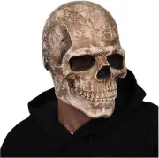 Hot Full Head Skull Mask Movable Jaw Halloween Head Realistic Latex Scary Mask