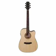Martinez 'Natural Series' Spruce Top Acoustic-Electric Dreadnought Cutaway Guita