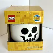 Lego White Skeleton Head Storage Container Halloween Themed Décor SMALL