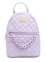 Luv Betsey Johnson chain trim backpack purse purple quilted signature logo NWT