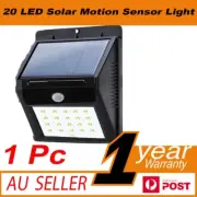 20 LED Solar Powered PIR Motion Sensor Security Wall Garden Light Lamp Outdoor