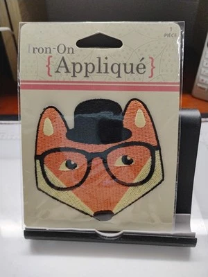 Iron On Applique By Horizon Group 1 Piece Fox Head W/ Hat & Glasses