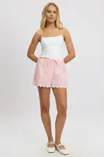 Pink Stripe Shorts Drawstring Waist - Size 14L, Women's Shorts