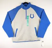 NWT NFL Indianapolis Colts Sweatshirt Mens XL Gray & Blue Quarter-Zip Pullover