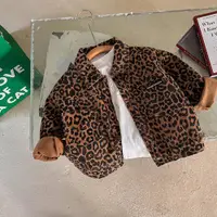 在飛比找ETMall東森購物網優惠-春秋裝男童女童豹紋開衫潮款外套