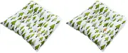 2piece Square Chair Cushion Pads for Luxurious and Seat Wide Application Polyester Chair Seat Pads Seat Cushion, Forest Style, 40 * 40cm
