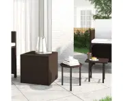 Garden side tables brown 3 pcs outdoor furniture durable weather resistant