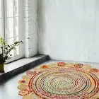 Rug 100% Natural Jute & cotton Style Braided Carpet Rustic Modern Look Rugs