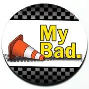 My Bad - Funny Autocross Racing Cone Magnetic Grill Grille Badge for MINI Cooper