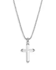 John Hardy Sterling Silver Classic Chain Cross Pendant Necklace, 24