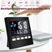 Digital Thermometer Alarm Clock Humidity Meter Hygrometer Room Temperature LCD[