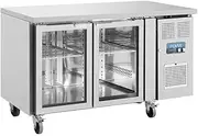 Polar U-Series 2 Doors Back Bar Counter Fridge, 350 Liter Capacity, Silver