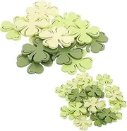 KOMBIUDA Wooden Shamrock Cutouts 100pcs St Patricks Day Party Decorations Home Decor Set for Holiday